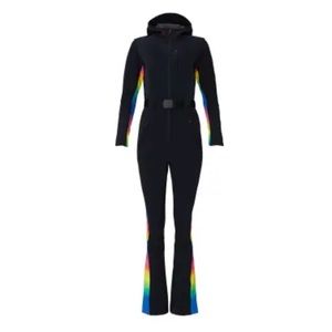 MAKE OFFER! PERFECT MOMENT L BLACK AND RAINBOW SKI SUIT! Was $895. Missing belt.